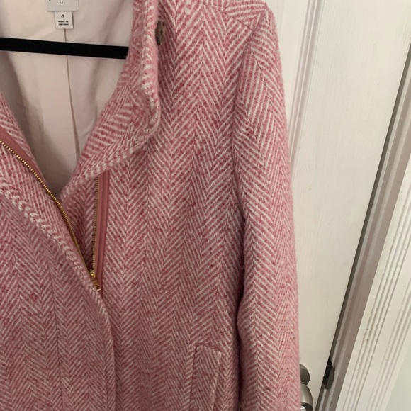 J. Crew Pink Herringbone Trench Coat - Picture 4 of 5